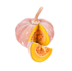 Slices pumpkin isolated on  white background