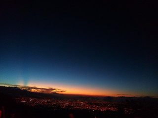 sunset over the city