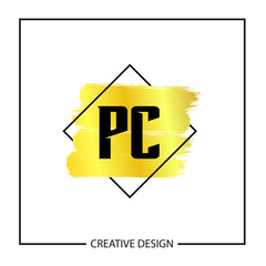 Fototapeta premium Initial Letter PC Logo Template Design