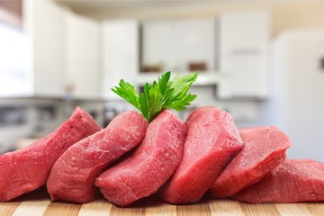 Fresh Raw Meat Background on  background
