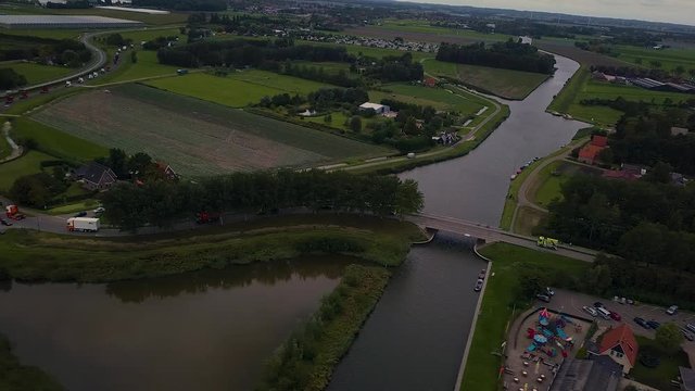 Truck parade with lots of trucks and trailers. Many transport companies participate in this parade.