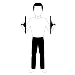 Male avatar playing cymbals. Vector illustration design