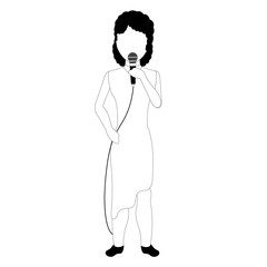 Female avatar singing image. Vector illustration design