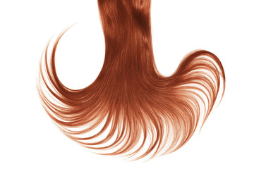 Lush henna hair isolated on white background