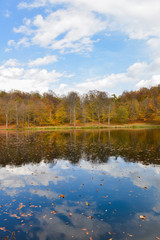 Fototapeta na wymiar Colorful autumn with lake. Autumn Landscape,Armenia.