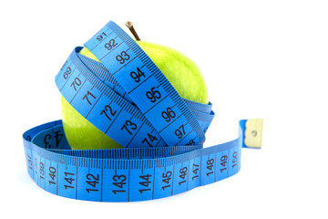green apples measured the meter, sports apples, concept weight loss