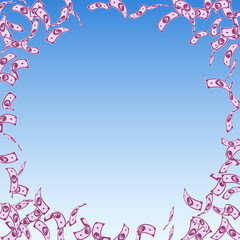 European Union Euro notes falling. Sparse EUR bill