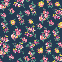 Beautiful floral bouquet.  watercolor floral pattern, Ditsy floral background. 