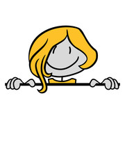 mauer wand schild text mädchen weiblich frau hübsch kleid schön klein süß niedlich gemalt comic cartoon clipart design