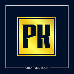 Initial Letter PK Logo Template Design