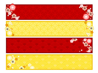 梅と和柄のフレーム