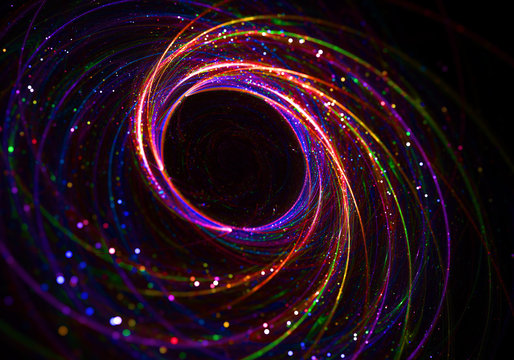 Black Hole Event Horizon Astrophysics Concept  - Curvature Space-Time, Multidimensional Space, Blackhole Funnel
