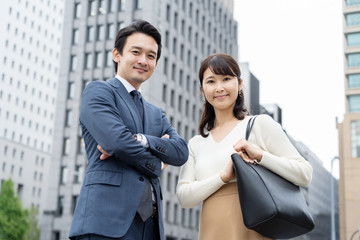 portrait of business person walking
