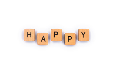The word HAPPY