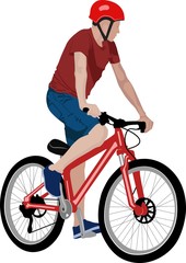 Obraz premium isolated cyclist - vector illustration