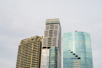 Fototapeta premium Low Angle View Of Tall Corporate Building