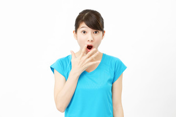 スポーツ　女性　驚き