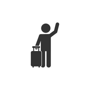 Man With Luggage Icon. Element Of Airport Icon For Mobile Concept And Web Apps. Detailed Man With Luggage Icon Can Be Used For Web And Mobile