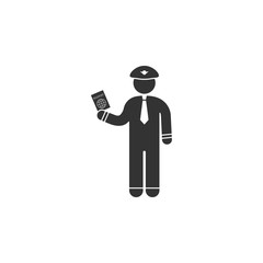 Officer with passport icon. Element of airport icon for mobile concept and web apps. Detailed Officer with passport icon can be used for web and mobile