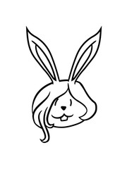 kopf gesicht bunny hase häschen kaninchen hasenohren mädchen weiblich frau hübsch kleid schön klein süß niedlich gemalt comic cartoon clipart design