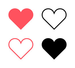 Red hearts and black hearts flat icons2