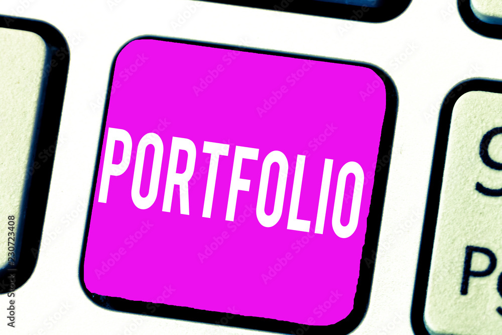 Poster handwriting text portfolio. concept meaning examples of work used to apply for a job combination of 