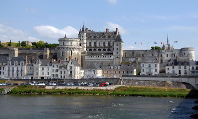 Fototapeta na wymiar Château Royal d'Amboise surplombe la Loire, 