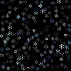 Falling down snow confetti, snowflake vector border. Festive winter, Christmas, New Year sale background. Cold weather, winter storm, scatter texture. Hipster snowfall falling snowflakes cool confetti