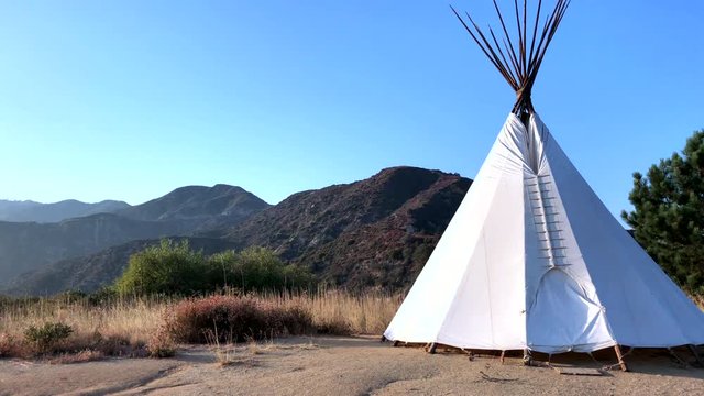 Native Indian teepee in the mountains of Los Angeles, California