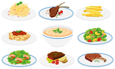 Set of healthy dishes