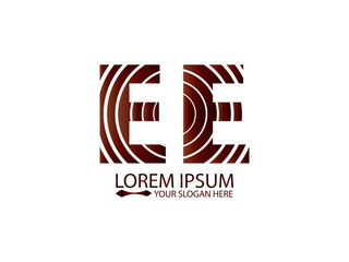 letter E and E logo circle line and combination