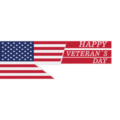 Veteran day label with the flag of United States. Vector illustration design