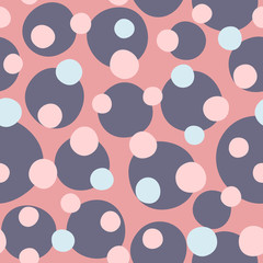 Seamless pattern with repeating uneven rounded spots. Endless girly print.