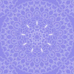 Seamless pattern with mandala ornament. Hand drawn illustration
