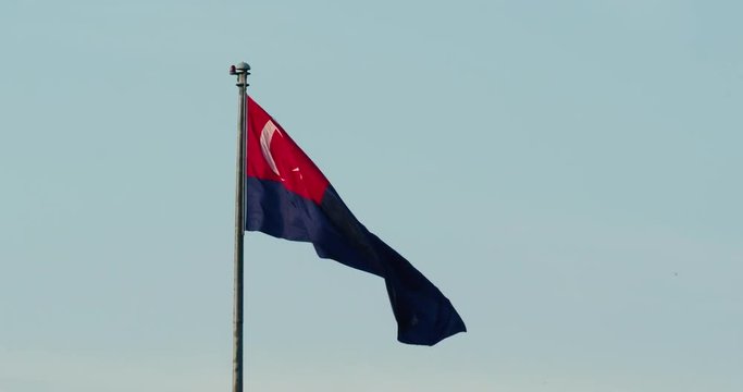 Johore flag waving during the evening