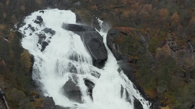 Waterfall in Fall, scenery and awe.
