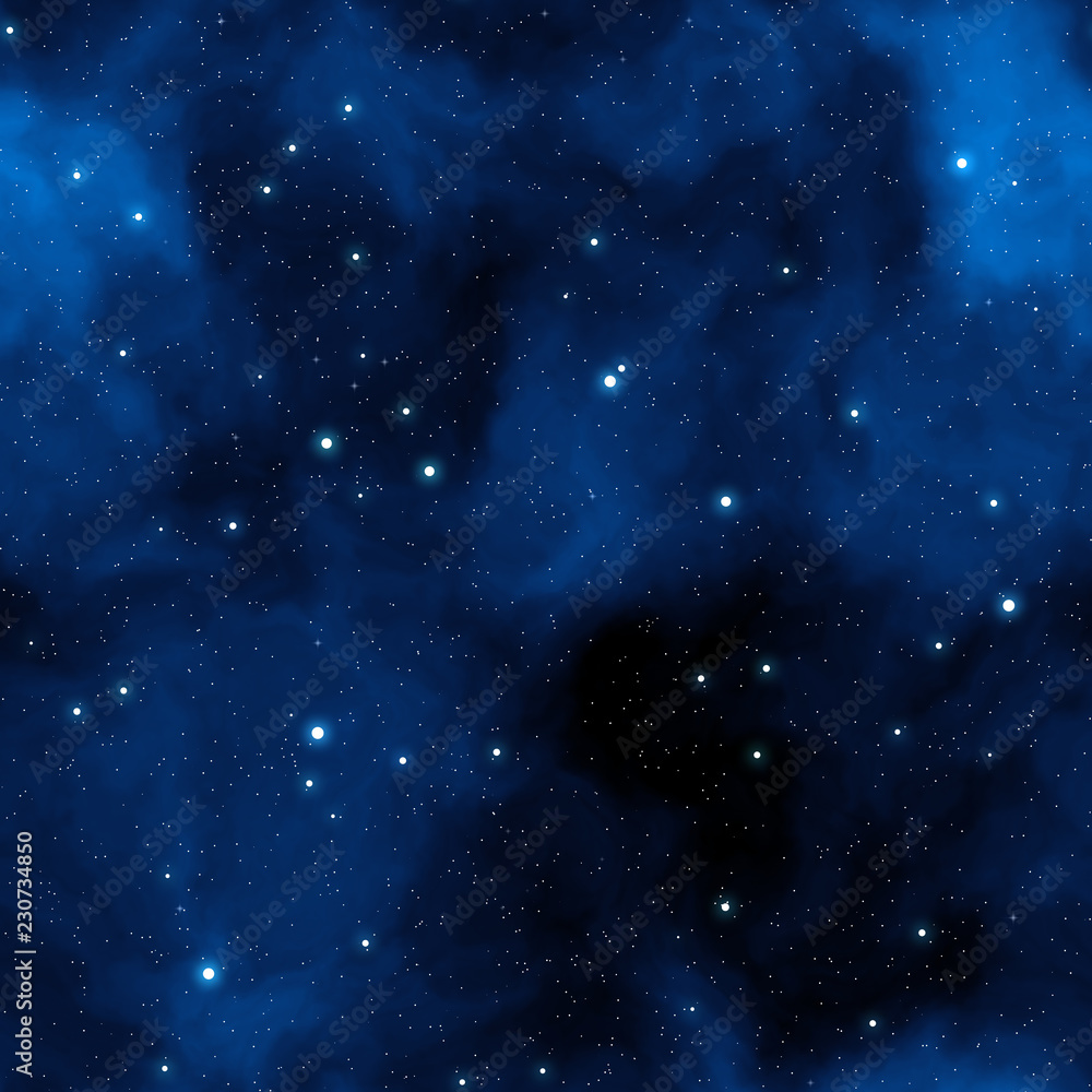 Wall mural starrs in outer space seamless background or texture illustration