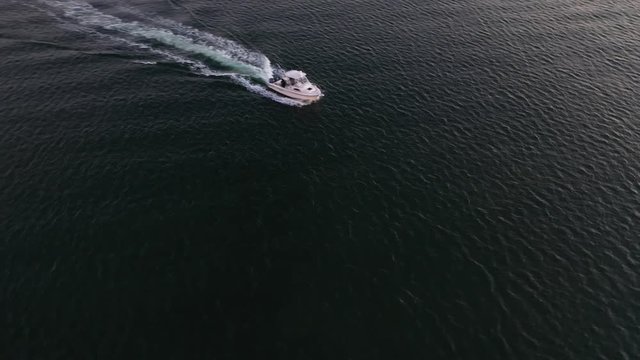 Orbiting a speedboat near the coast of Belmar, New Jersey in the morning hours.