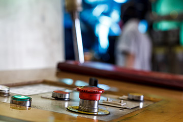 Pressing the emergency stop button