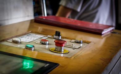 Pressing the emergency stop button