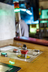 Pressing the emergency stop button