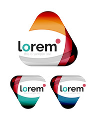 Set of geometric shape convergence logo design templates