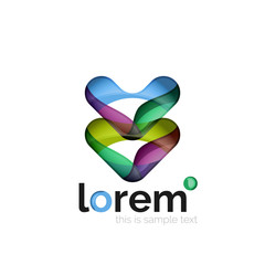 Geometric abstract business icon template, smooth shape