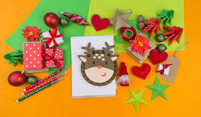 decor for the Christmas decor lies on an orange background