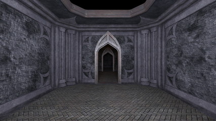 Obraz premium 廃墟通路