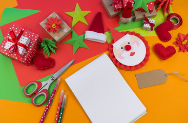 decor for the Christmas decor lies on an orange background