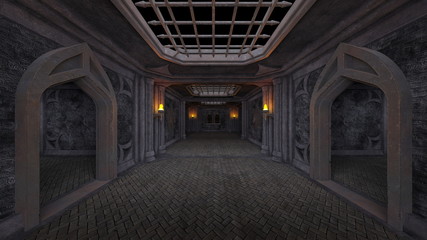 Obraz premium 廃墟通路