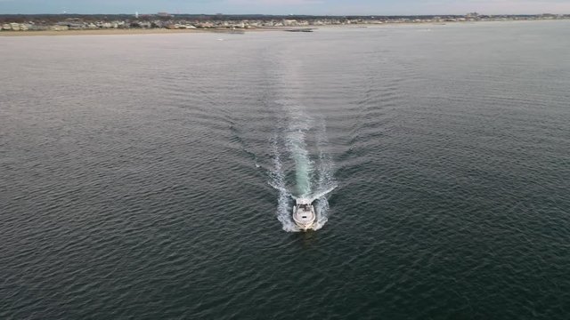 Aerial view over the ocean at Belmar New Jersey.