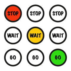 Traffic light interface icons