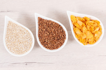 Healthy nutritious food as source minerals, vitamin B3 and dietary fiber